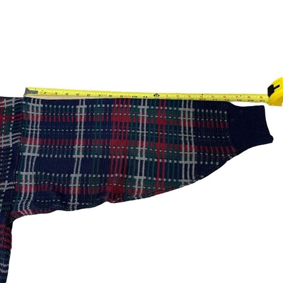 Vtg Pendleton Sweater Men's Cotton XL Plaid Blue Preppy Classic Eclecticgrandpa - Picture 7 of 7